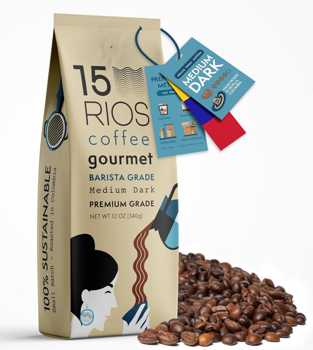 (B)  Whole Bean Coffee Medium Dark Roast - Colombia 12 Oz