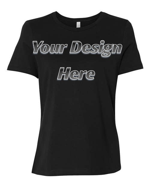 (S) T-Shirt Ladies Short Sleeve.  Design Your Own - Color - Black. S, M, L, XL