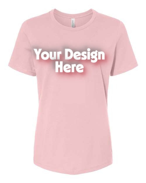 (S) T-Shirt Ladies Short Sleeve.  Design Your Own - Color - Pink. S, M, L, XL